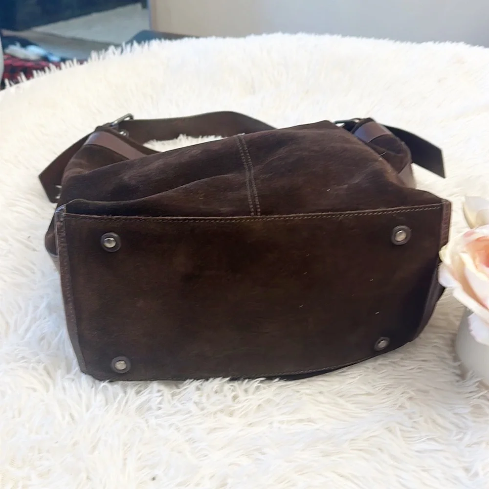 Banana Republic Brown Suede Leather Oversized Tote Purse Bag EUC